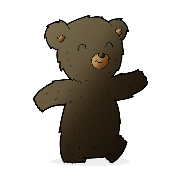 Bonito cartoon preto urso — Vetor de Stock