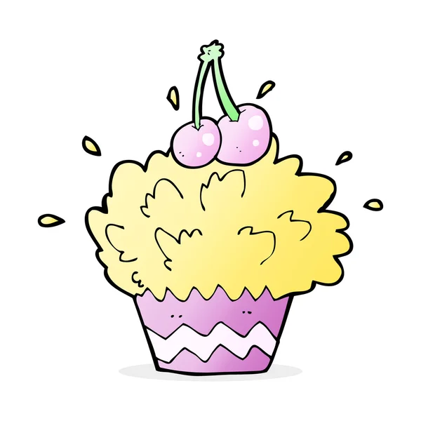 Cartoon exploding cupcake — Stock Vector