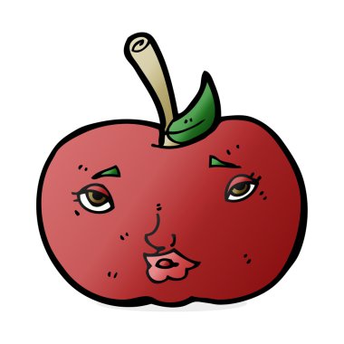 yüzlü çizgi film elması