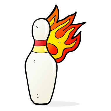 Çizgi film 10. Bowling Skittle yanıyor.