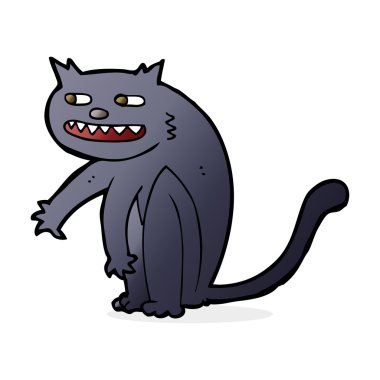 çizgi film siyah kedi