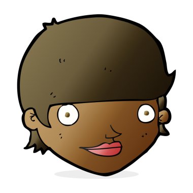 çizgi film mutlu kadın yüzü