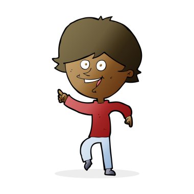 Çizgi filmdeki mutlu adam.