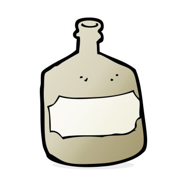 Çizgi film eski viski şişesi