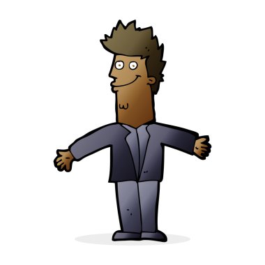 çizgi film mutlu adam açık kollu