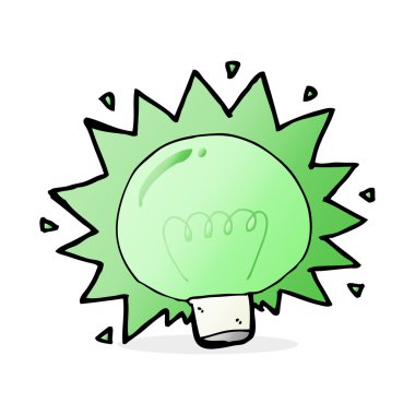 çizgi film yanıp sönen yeşil ampul