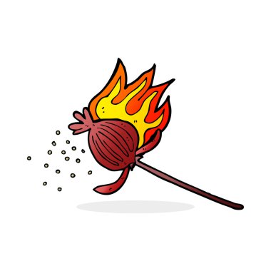 karikatür haşhaş çiçeği