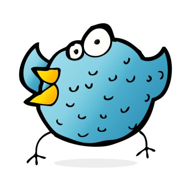 karikatür mutlu kuş