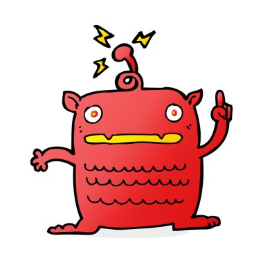 garip küçük uzaylı karikatür