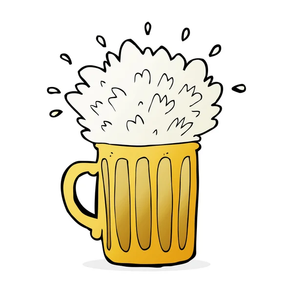 Cartoon frothy beer — Stock Vector