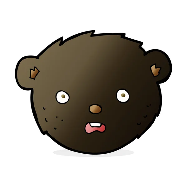 Desenho animado cara urso preto —  Vetores de Stock