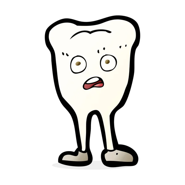 Cartoon yellowing  tooth — Stock Vector