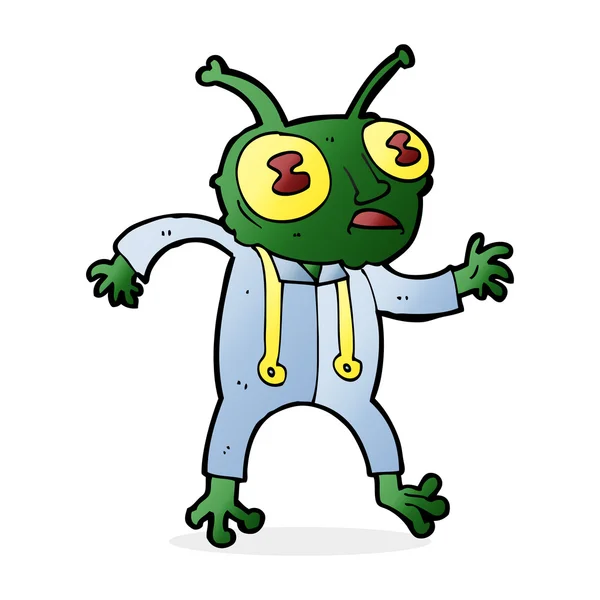 Dessin animé alien astronaute — Image vectorielle