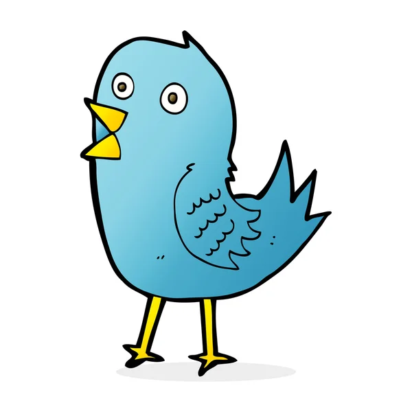 蓝知更鸟的卡通插图 — 图库矢量图片