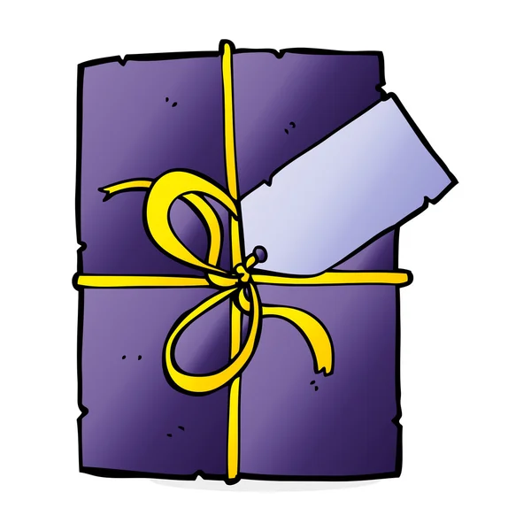 Cartoon wrapped present — Stock Vector