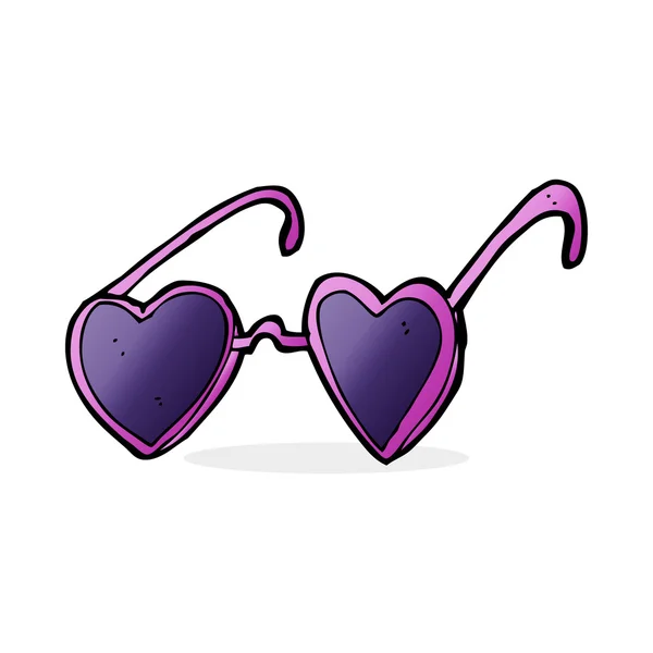 Cartoon heart sunglasses — Stock Vector