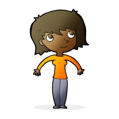 çizgi film kadın Shrugging