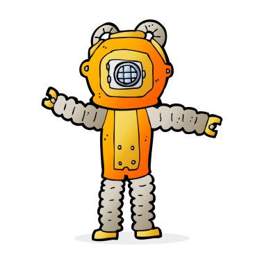 çizgi film derin deniz dalgıcı