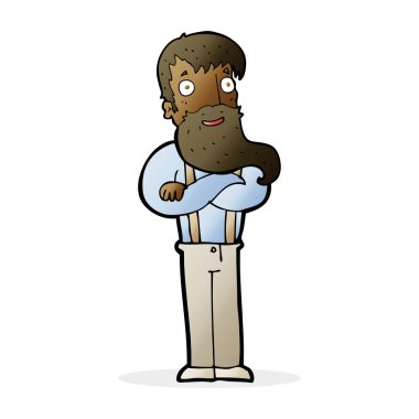 Çizgi film sakallı hippi.