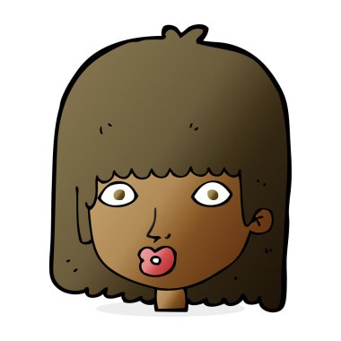 karikatür şaşırmış kadın