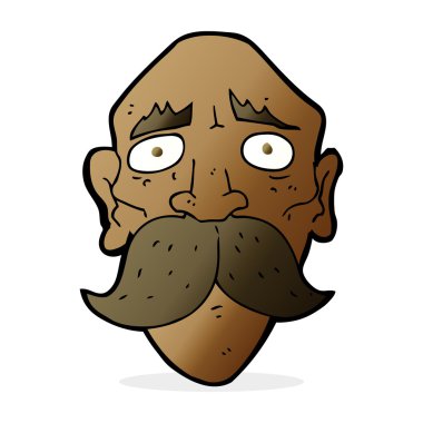 karikatür üzgün yaşlı adam