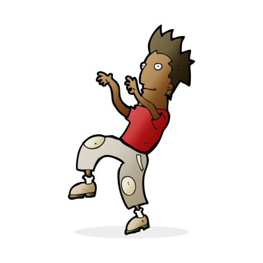 Çizgi film mutlu adam komik dans yapıyor.