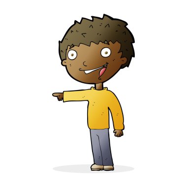 çizgi film mutlu çocuk gülüyor.