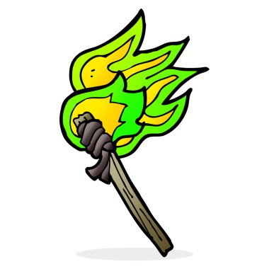 karikatür yanan meşale