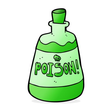 Çizgi film zehir şişesi.