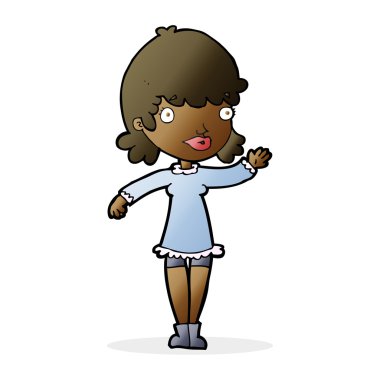 çizgi film kadın sallıyor