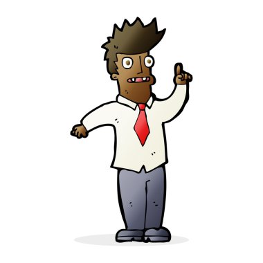 Fikri olan çizgi film adamı.