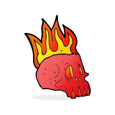 flaming çizgi film kafatası