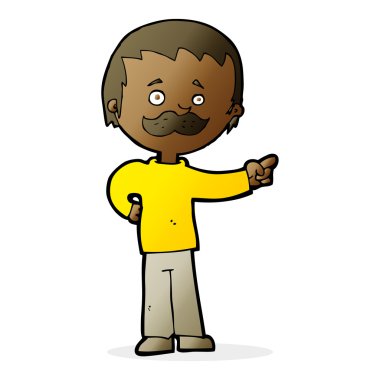 Çizgi filmdeki bıyıklı adam.