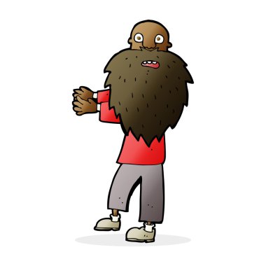 Çizgi film sakallı yaşlı adam