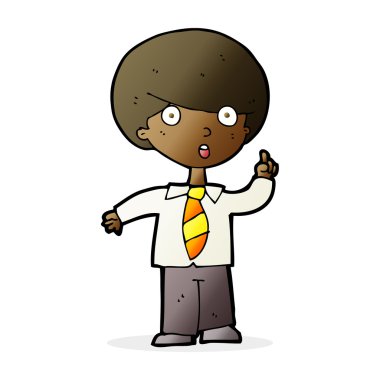 Çizgi film çocuğu soruyu cevaplıyor.