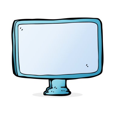 karikatür bilgisayar ekranı