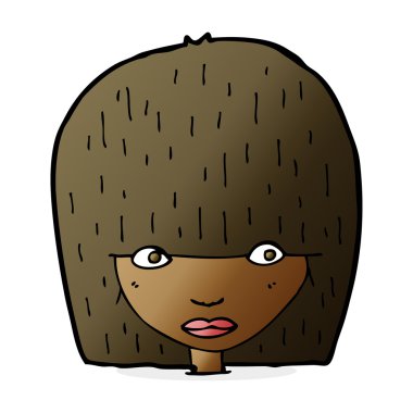 karikatür bakan kadın