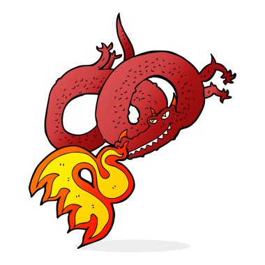 çizgi film ejderhası ateş püskürtüyor