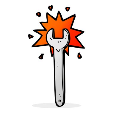 somun anahtarı karikatür çizimi