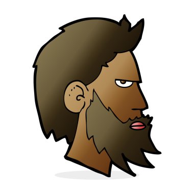 Sakallı çizgi film adamı.