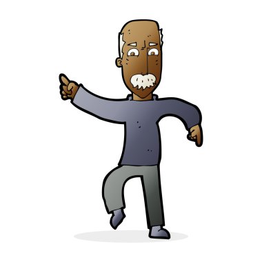 Çizgi film kızgın yaşlı adam.