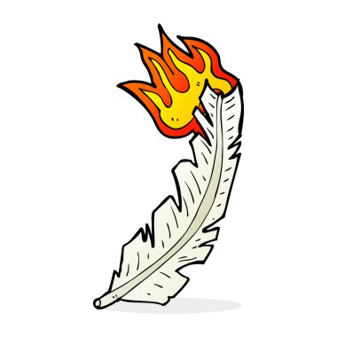 karikatür yanan tüy