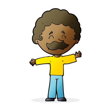 Çizgi filmdeki bıyıklı çocuk.