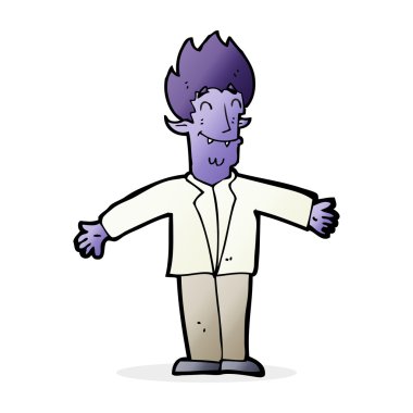 karikatür mutlu vampir