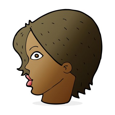 karikatür bakan kadın