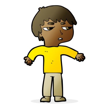 karikatür rahatsız çocuk