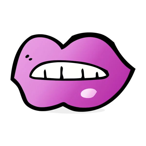 Fumetto labbra rosa — Vettoriale Stock
