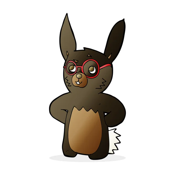 Kreslený králík s brýlemi — Stockový vektor