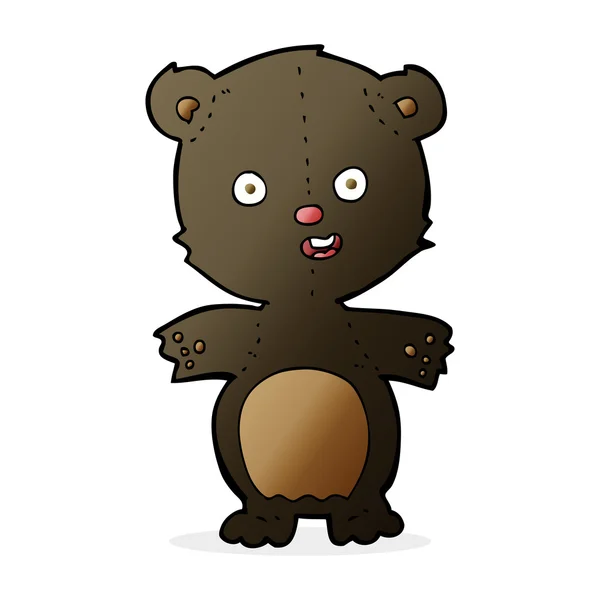 Bonito urso preto desenhos animados —  Vetores de Stock