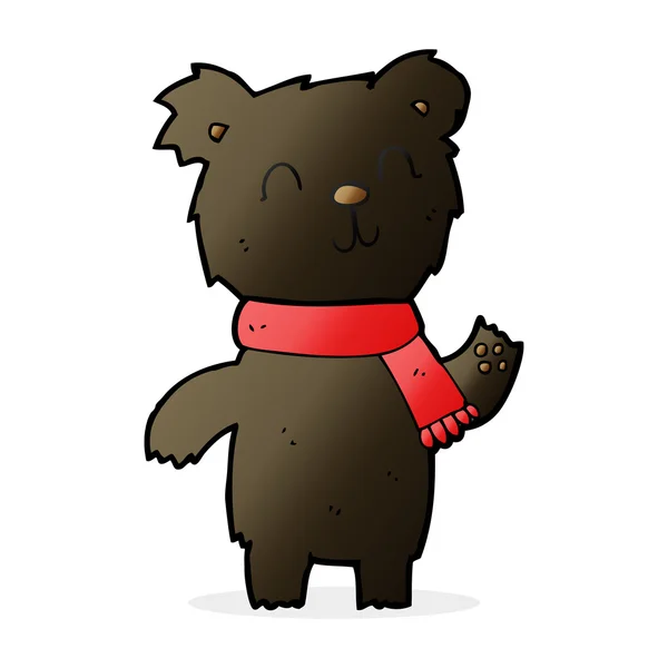 Desenho animado bonito urso preto filhote — Vetor de Stock